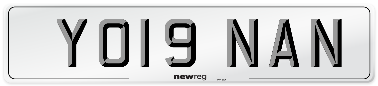 YO19 NAN Number Plate from New Reg